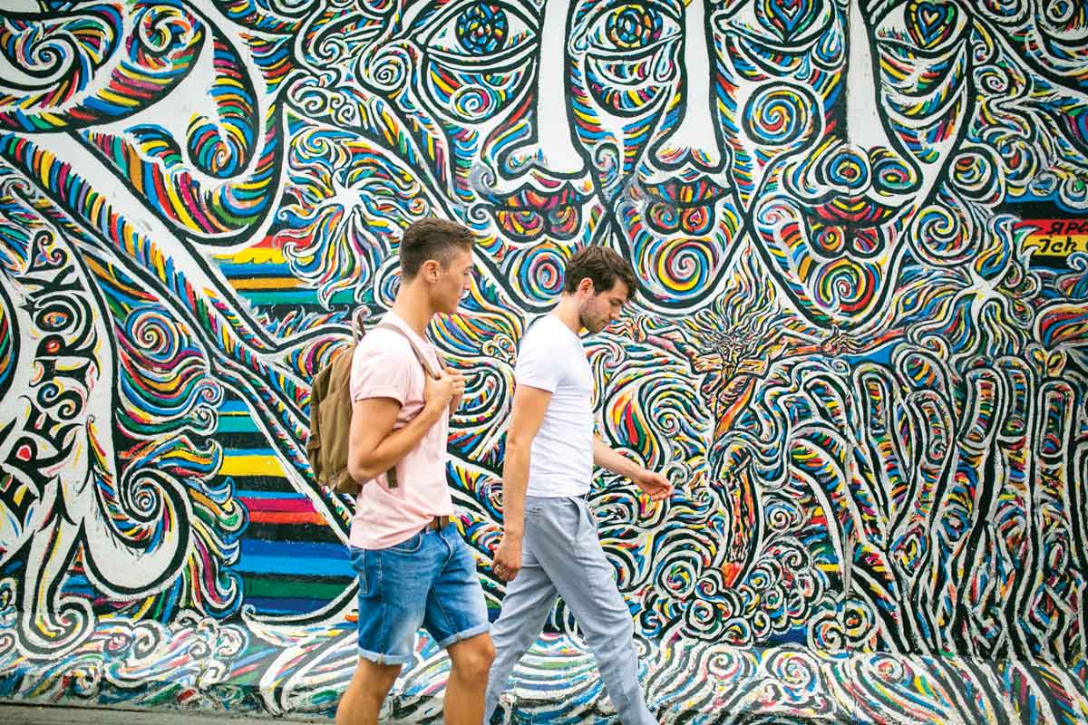 Tourists At Berlin Wall Germany