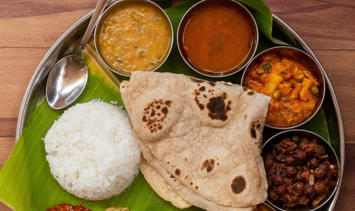 Traditional Indian Food Served On A Table
