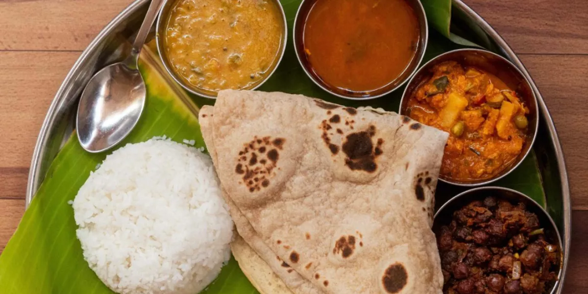 Traditional Indian Food Served On A Table