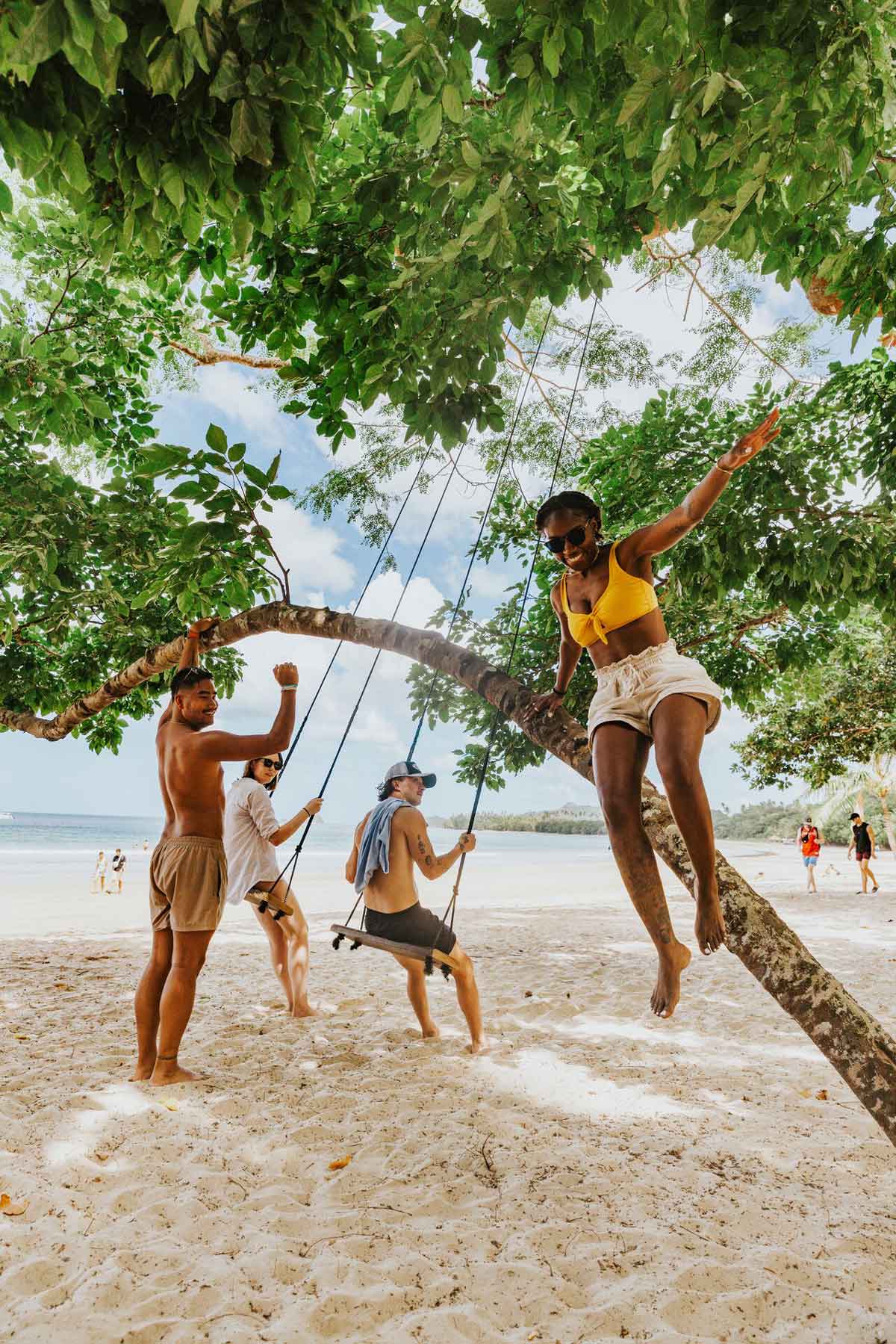 Young Friends Having Fun At Nacpan Beach
