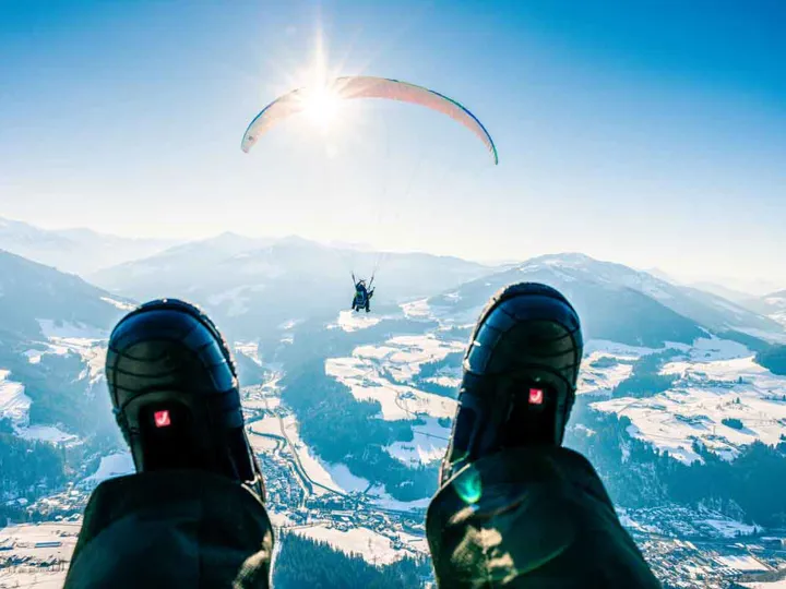 Aerial View Of Austrian Slopes Skii