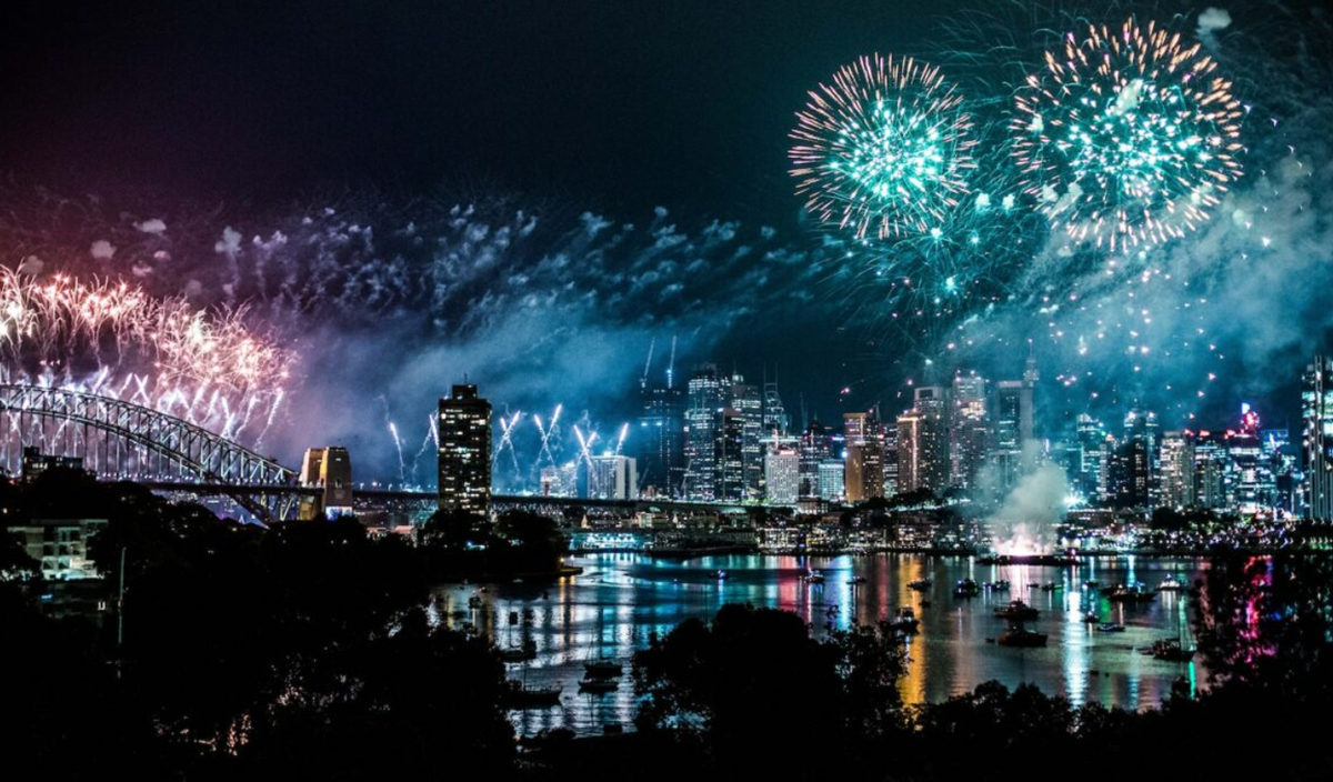 Fireworks City At Night