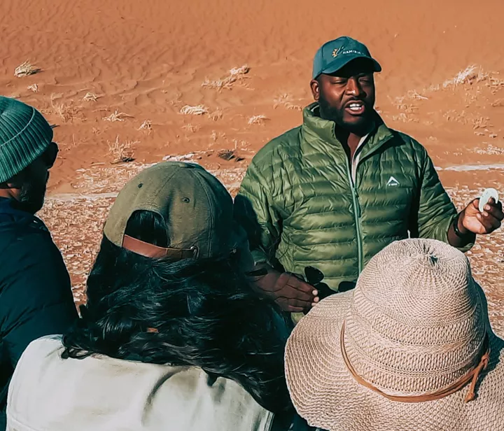 Group of travellers on a MTM experience in Namibia