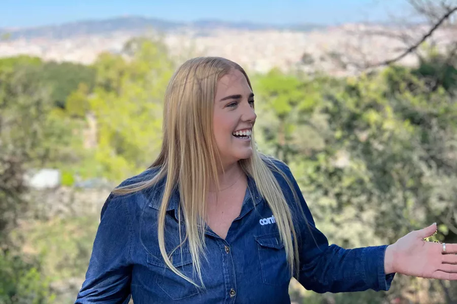 Contiki Team Member Smiling Under Tree