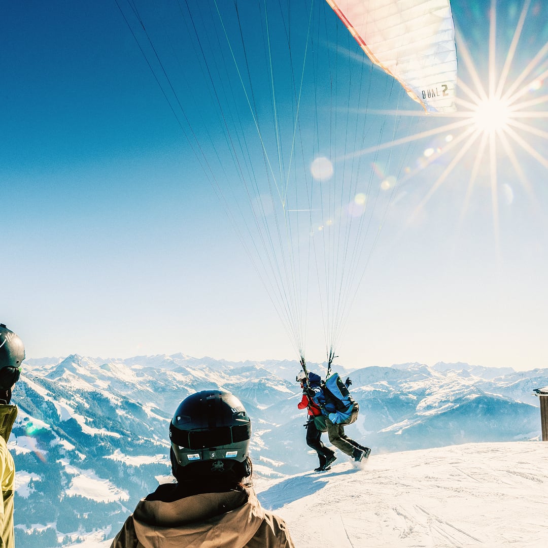 Tandem Paraglide Off Mountain Austria