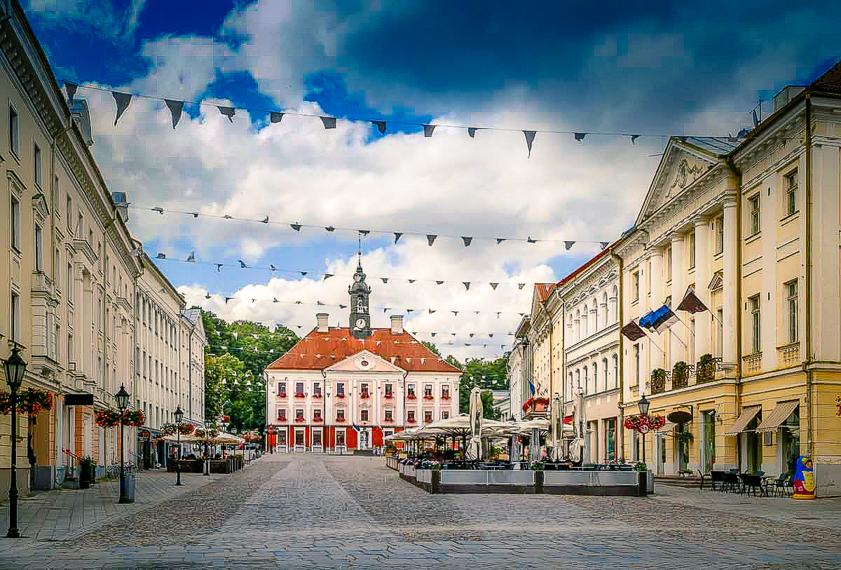Town Hall Square in Tartu, Estonia