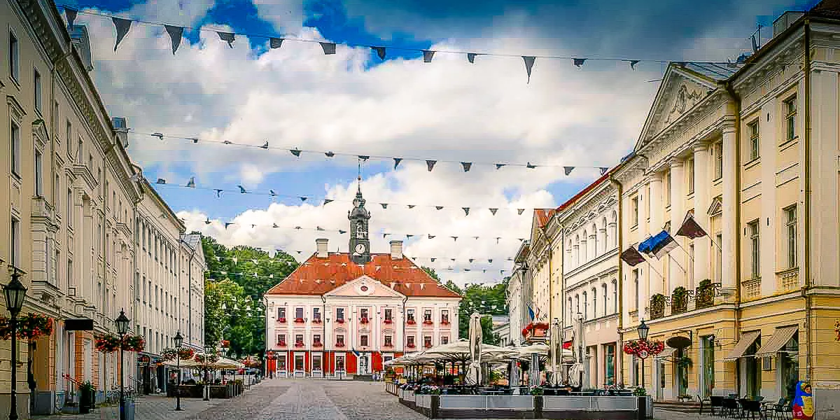 Town Hall Square in Tartu, Estonia