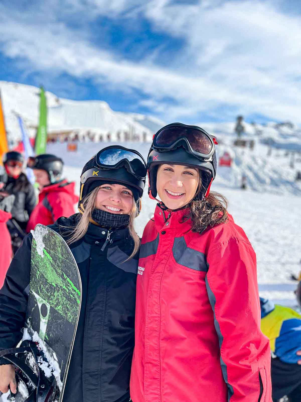 Snowboarders Getting Ready For The Slopes