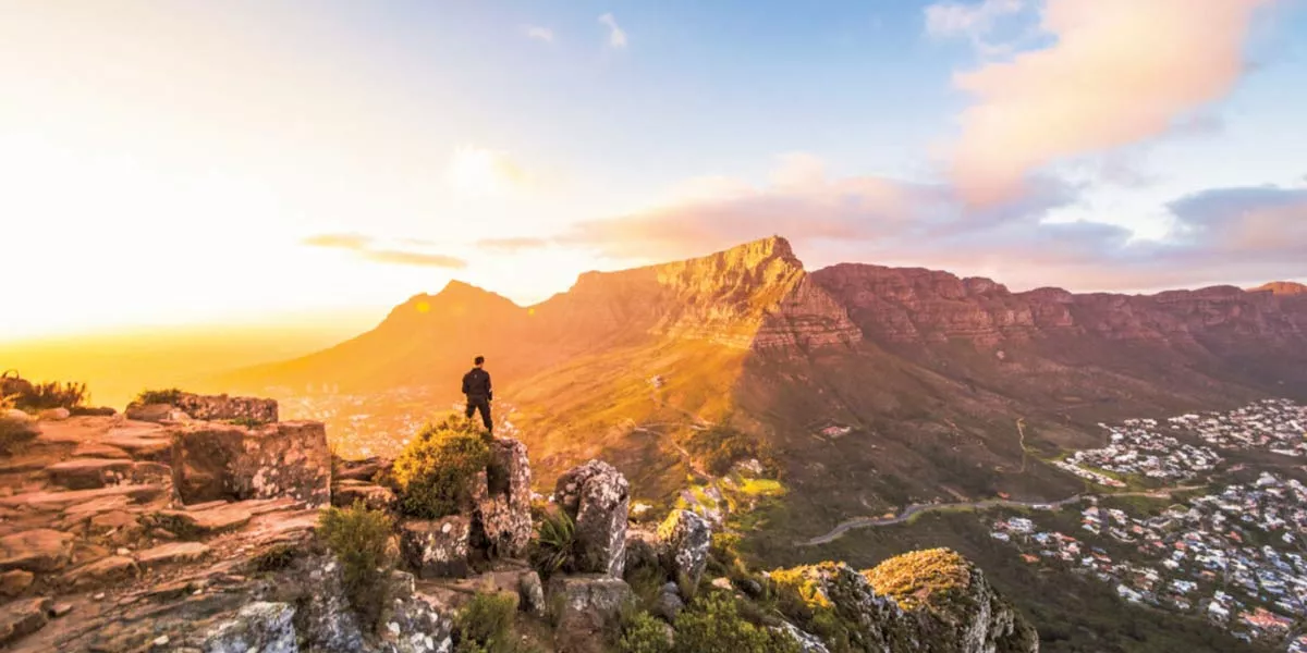 Person Looking At Table Mountain Cape Town