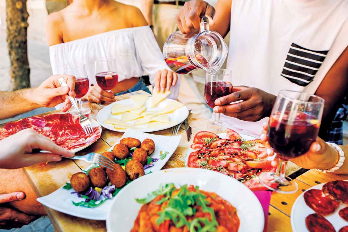 View Of Table At Dinner In Spain