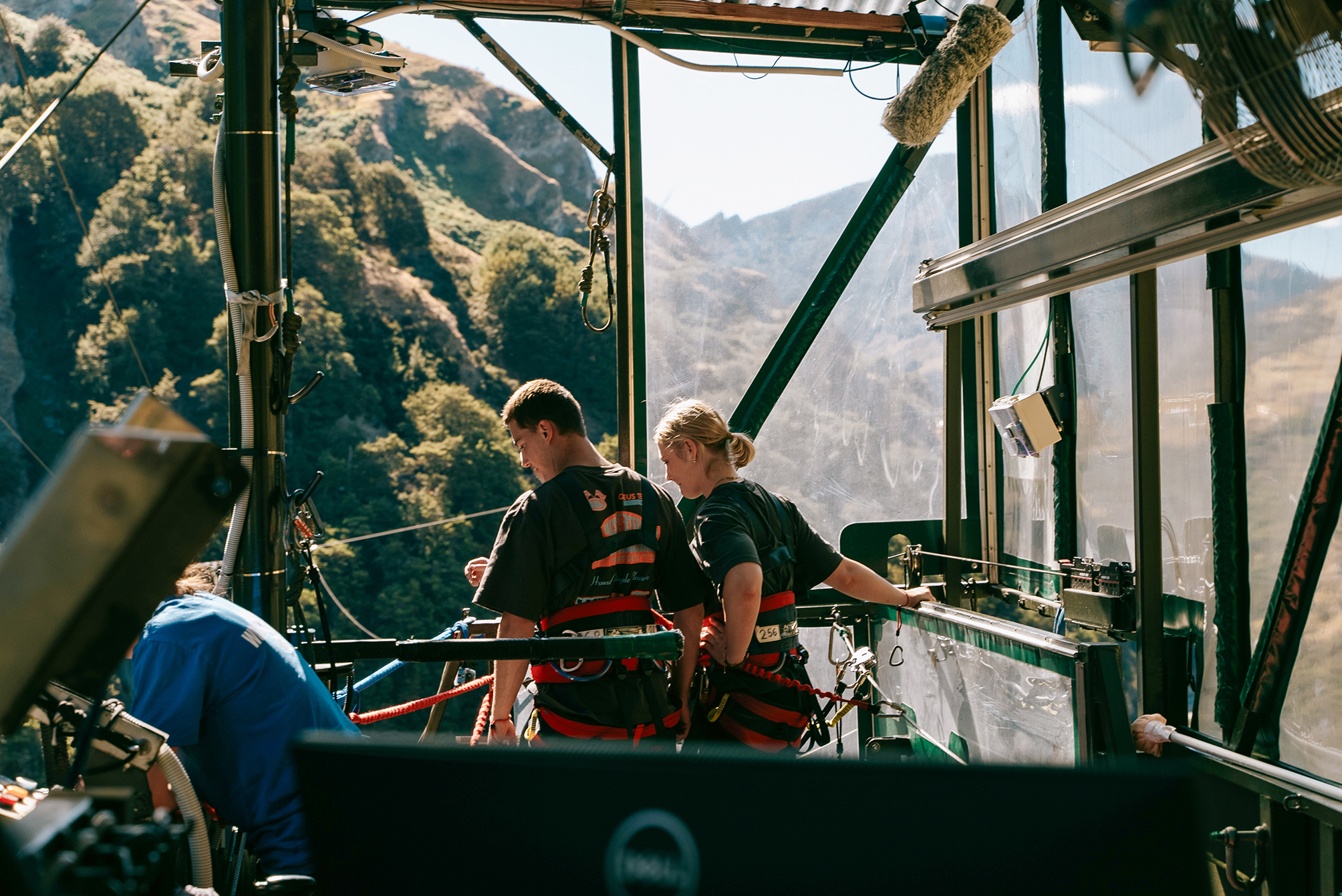 Traveller during the Canyon Swing in Queenstown, New Zealand