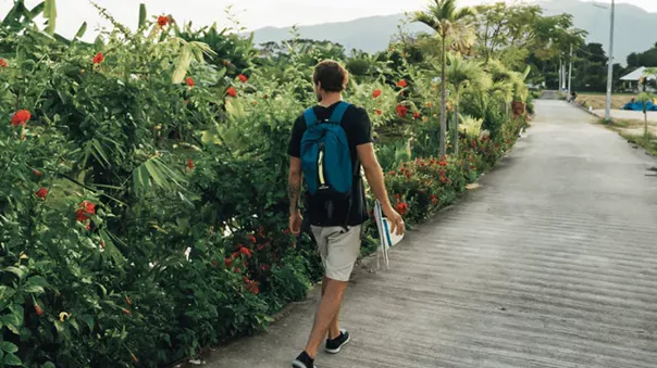 A traveller on a backpacking tour