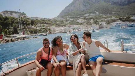 Sun On A Boat In Capri Italy