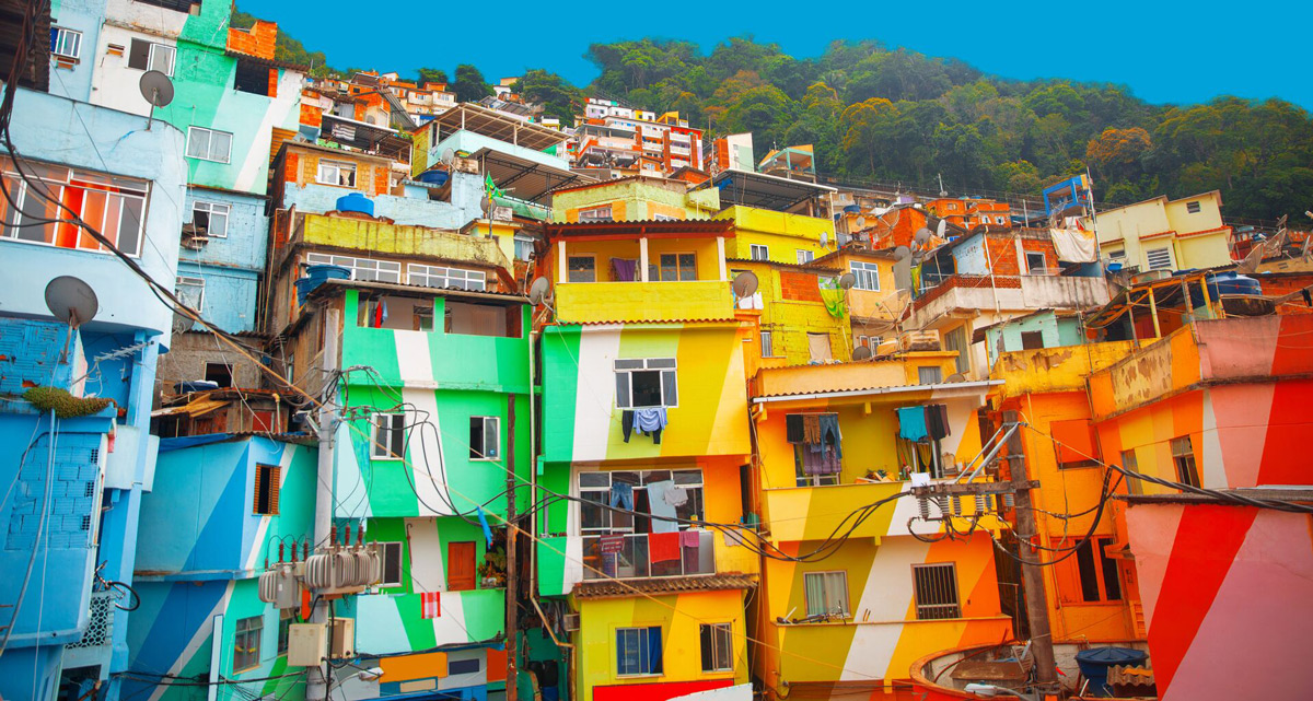Colourful Block Of Buildings