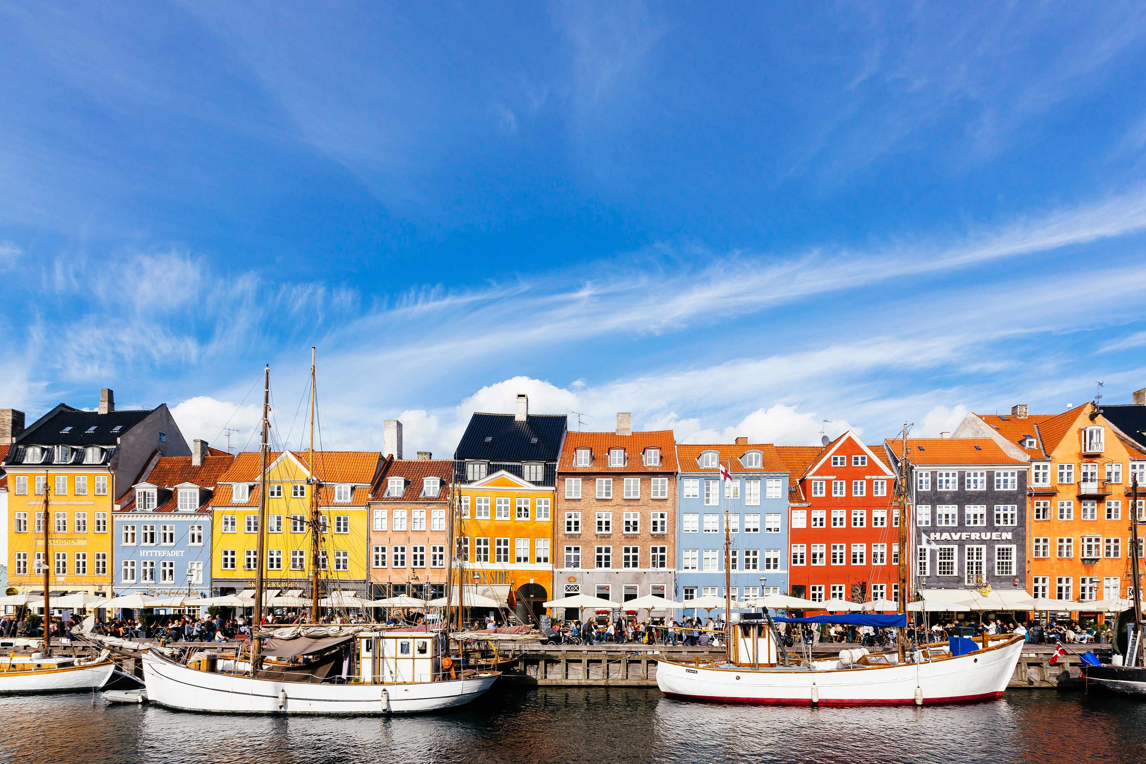 Colorful Vibrant Houses At Nyhavn Harbor In Copenhagen
