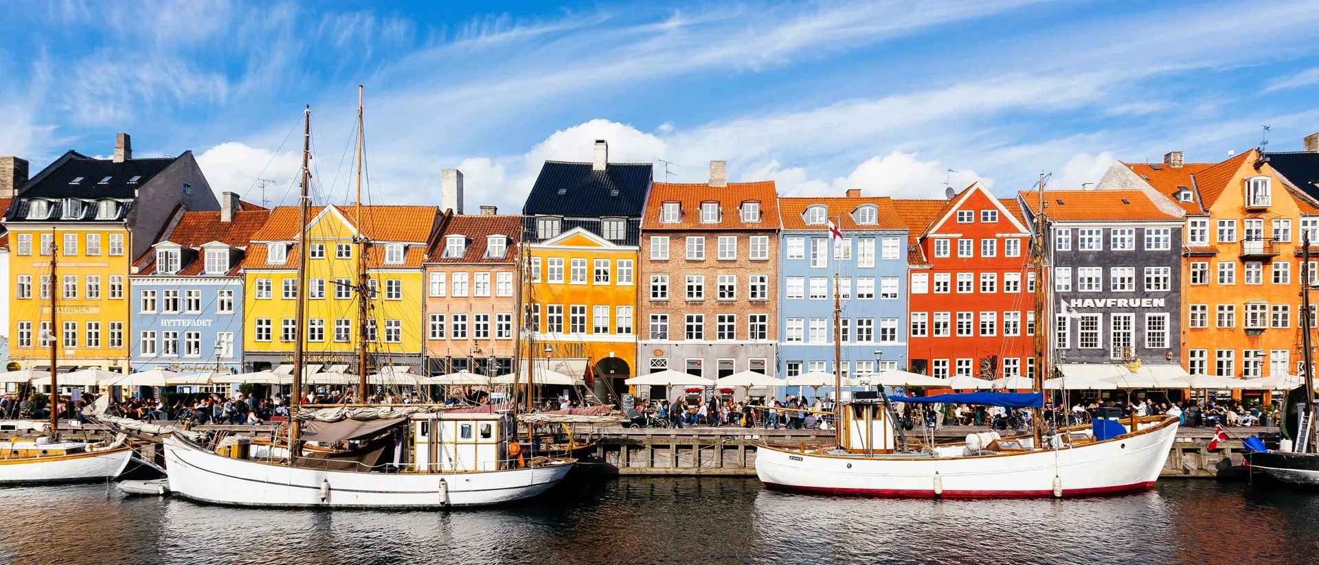 Colorful Vibrant Houses At Nyhavn Harbor In Copenhagen