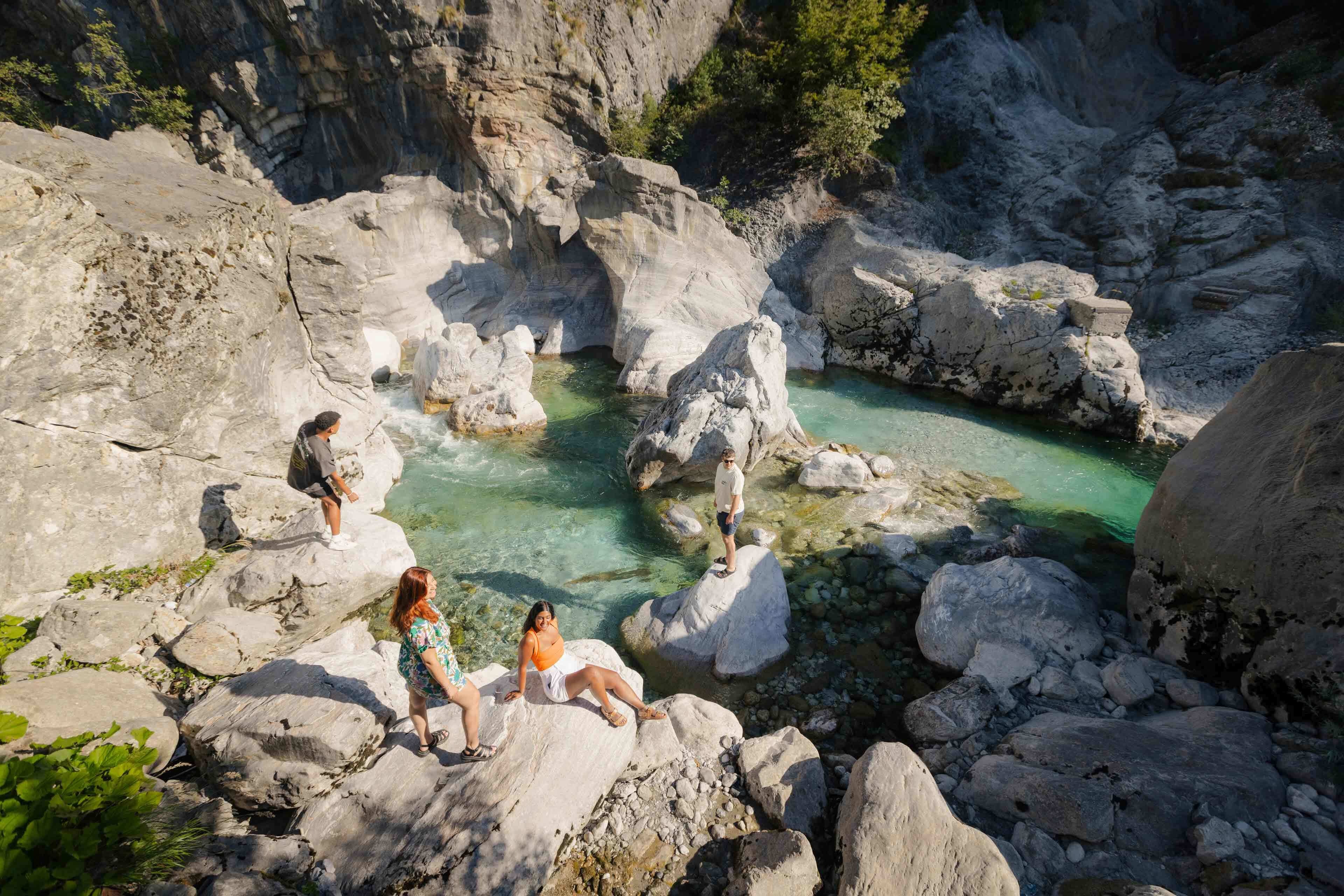 Young People By A Lake In Nature in Albania