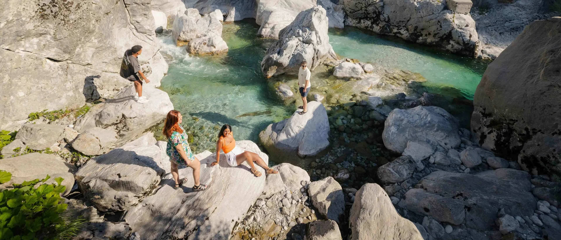 Young People By A Lake In Nature in Albania