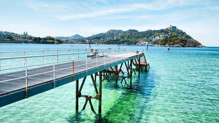 The Bay of Biscay in San Sebastian, Spain