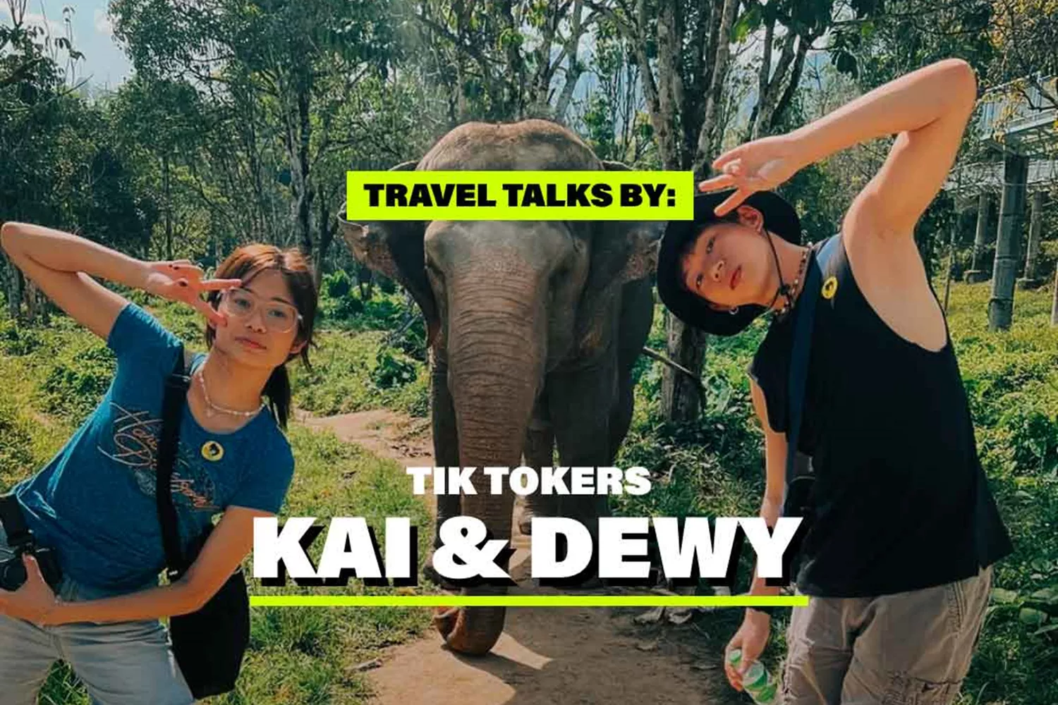 Kai Dewy Posing In Front Of Elephant