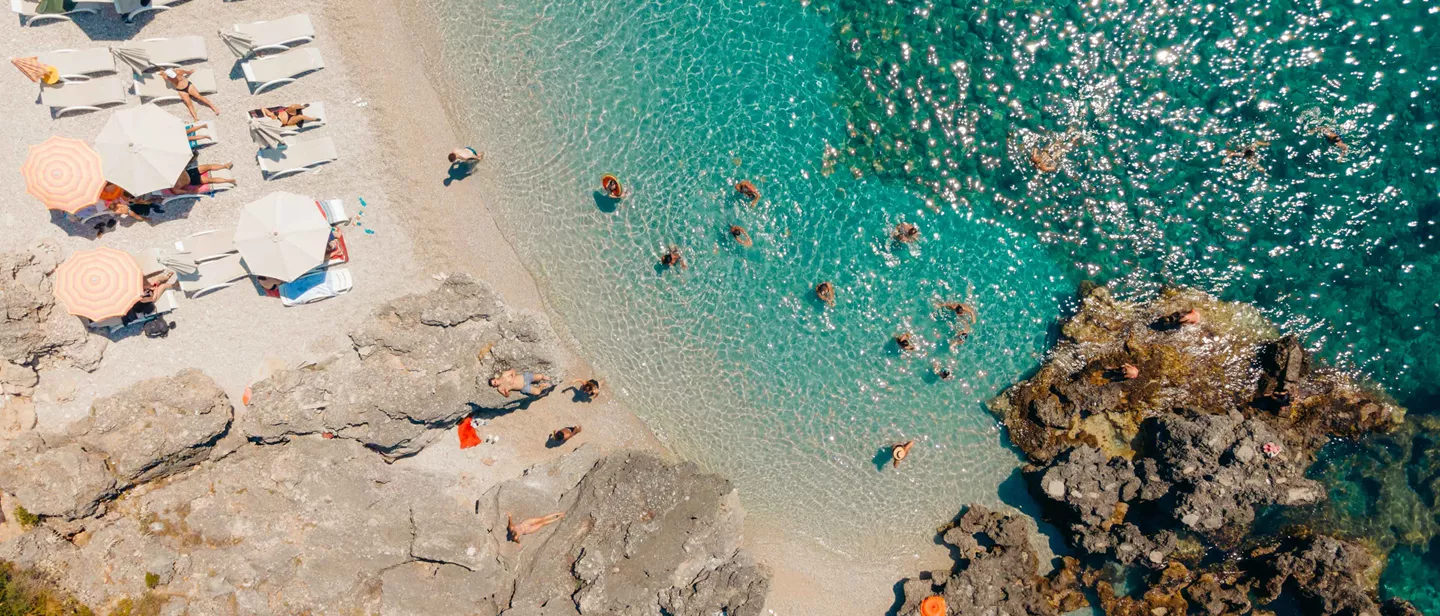 Arial Shot Of Albanian Beach