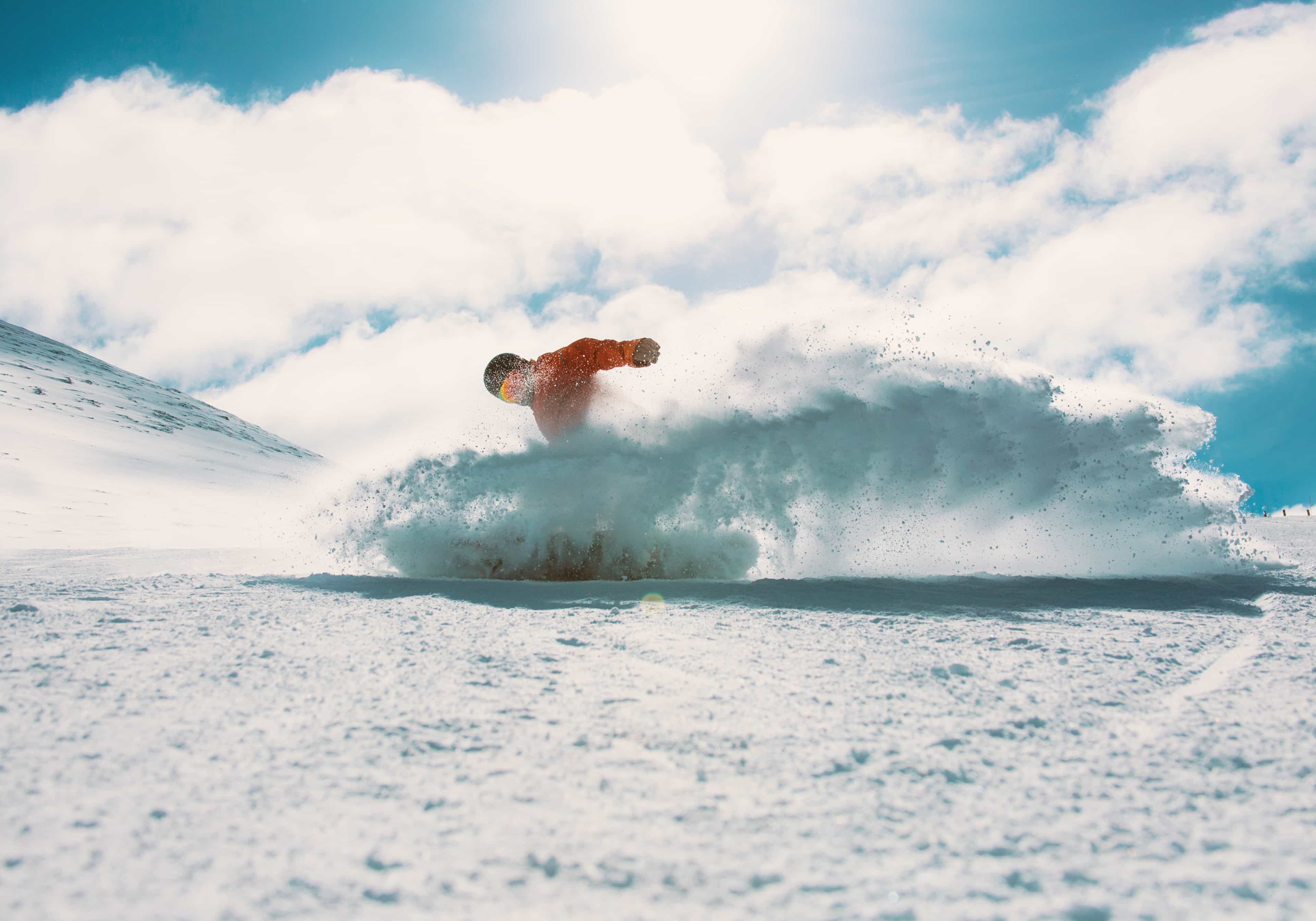 Man Shredding Snowboard Europe