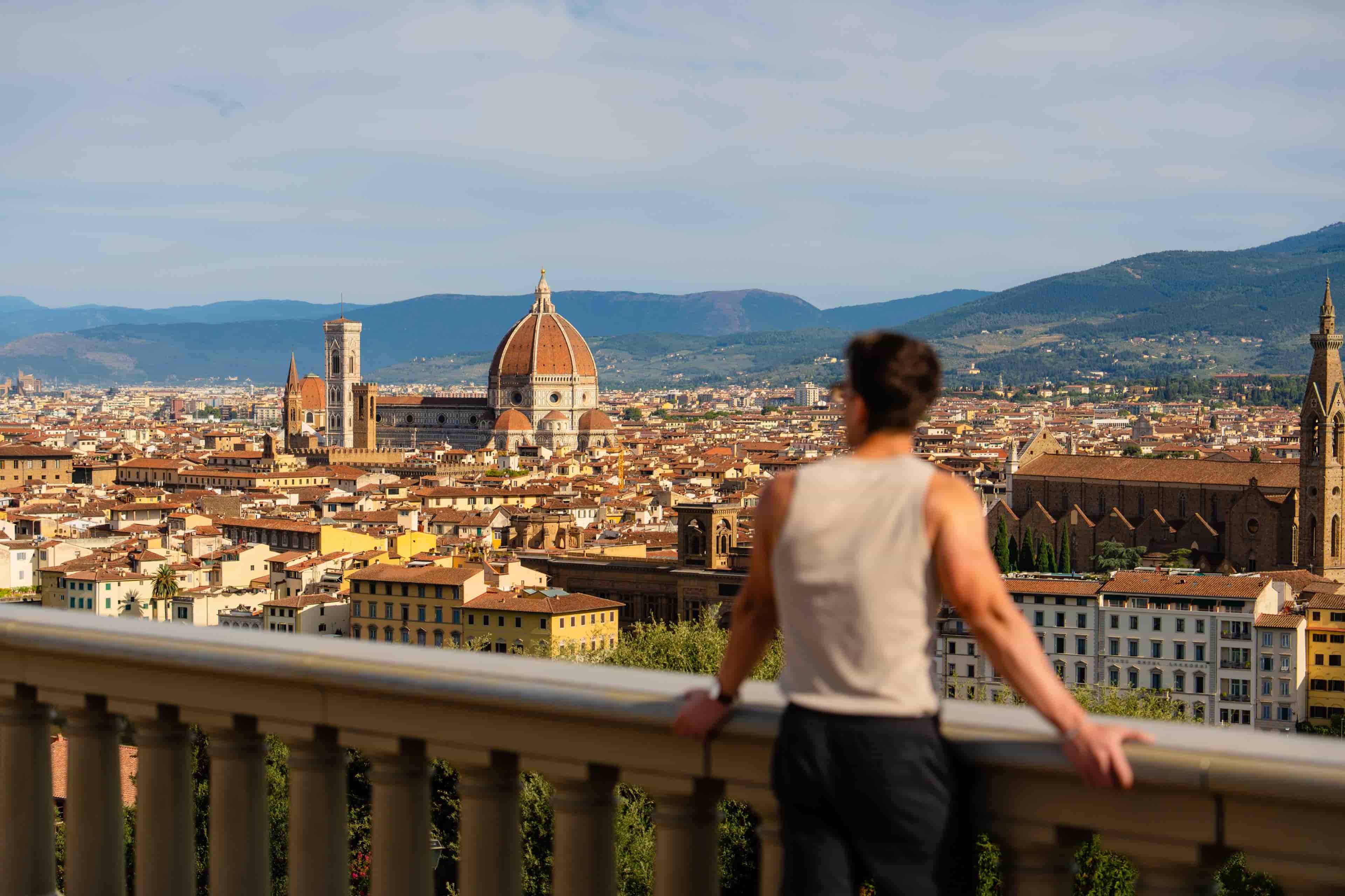Man Looking Over Florence Italy
