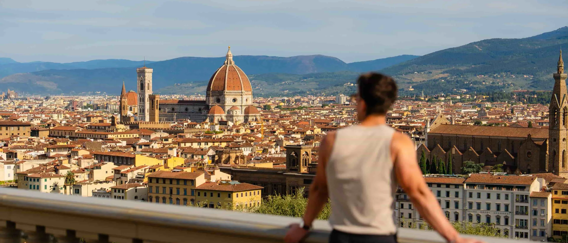 Man Looking Over Florence Italy
