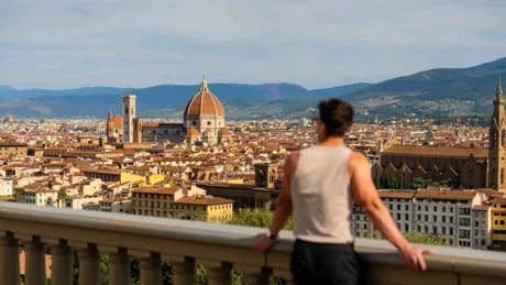 Man Looking Over Florence Italy