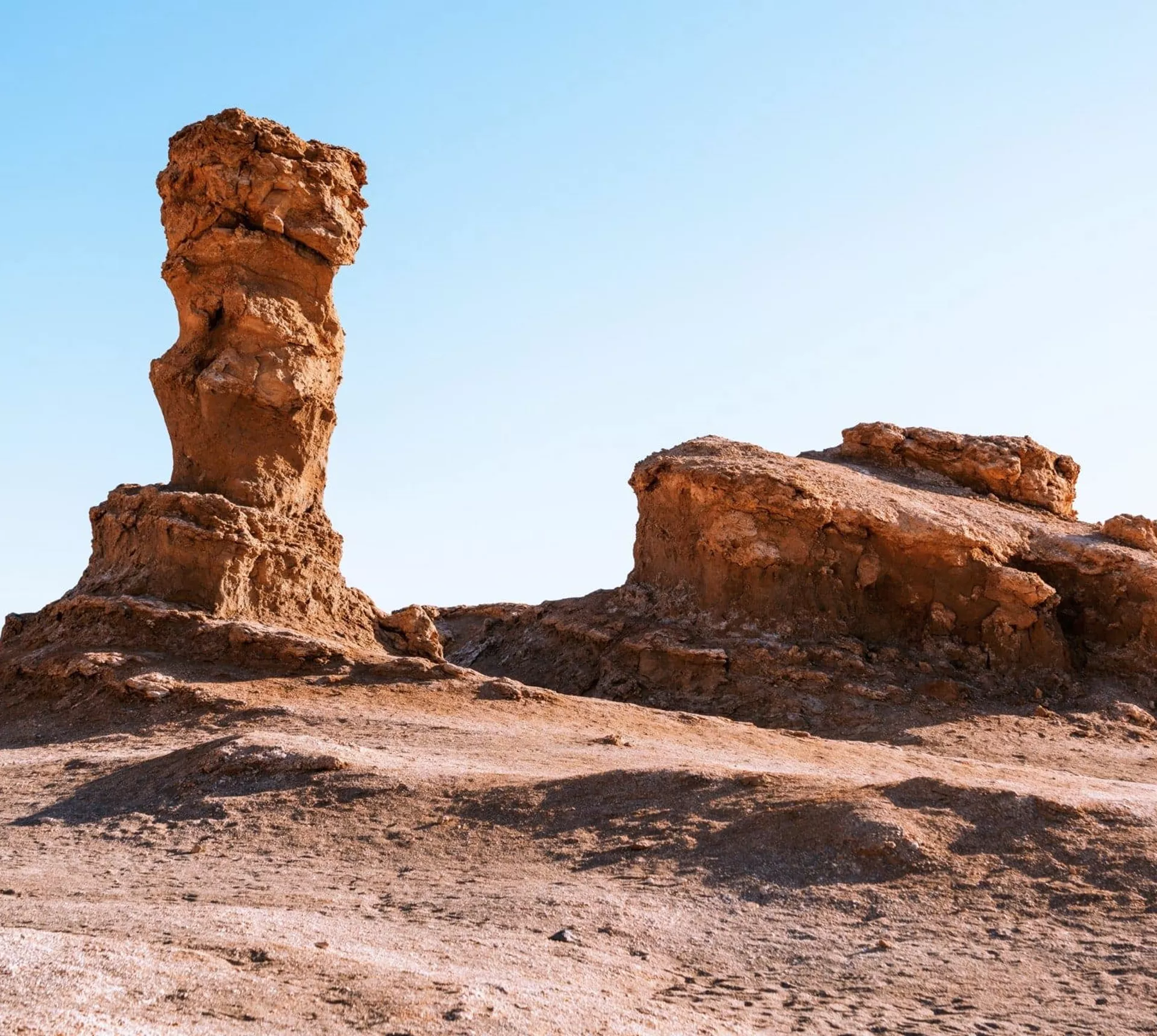 The iconic rock formations of Moon Valley (Valle de la Luna) in Chile's Atacama Desert, visited on Contiki's Cusco to Rio tour