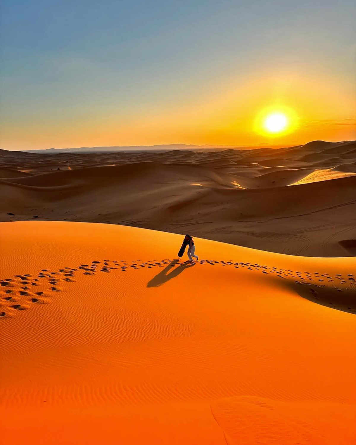 Girl Walking Through Moroccan Desert