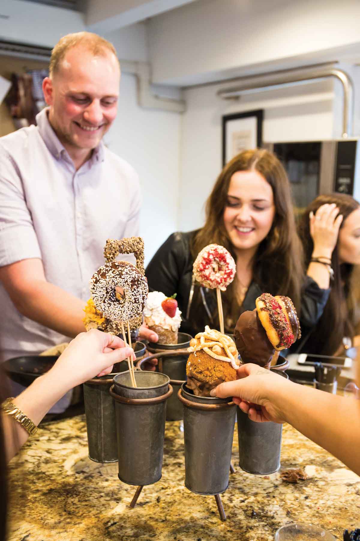 Tourists Trying Ice Xcream Giapos Ice Craem New Zealand