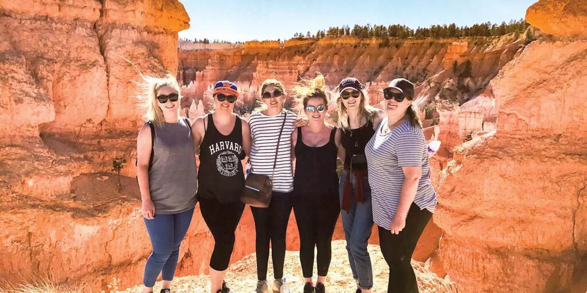 Group Of Weomen At The Canyon National Park USA