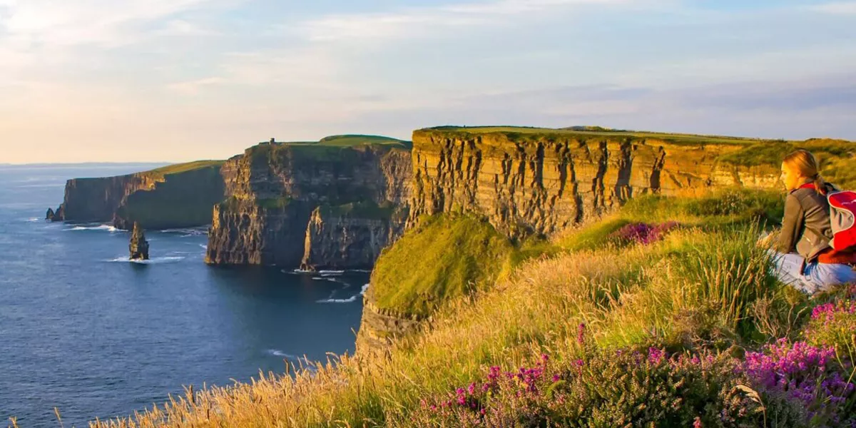 Woman On Cliffs In Ireland