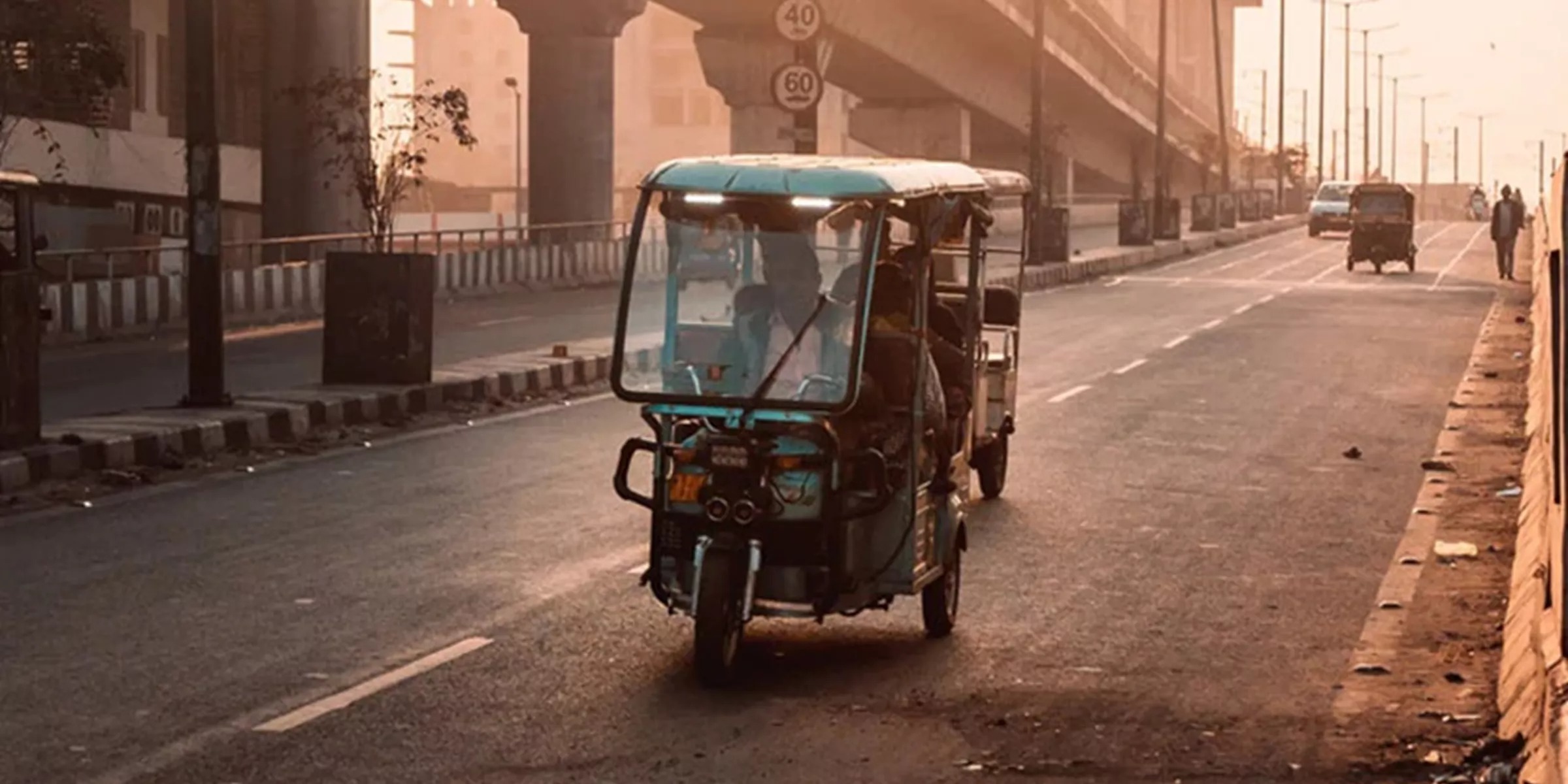 Tuktuk on a street at dusk