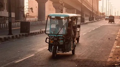Tuktuk on a street at dusk