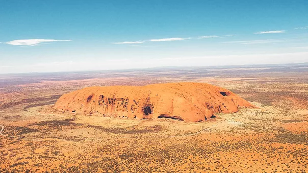 Rocky hill surrounded by a desert landscape