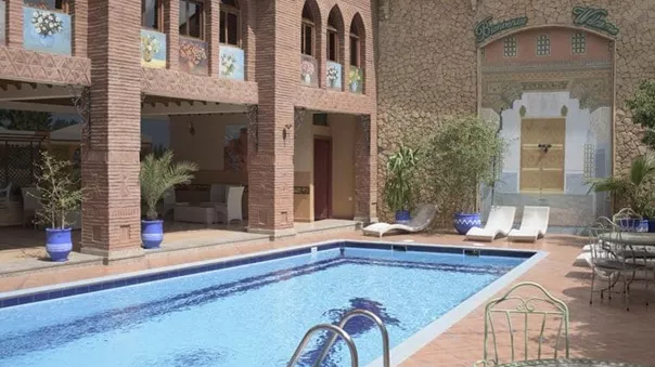 A swimming pool in a hotel in Africa
