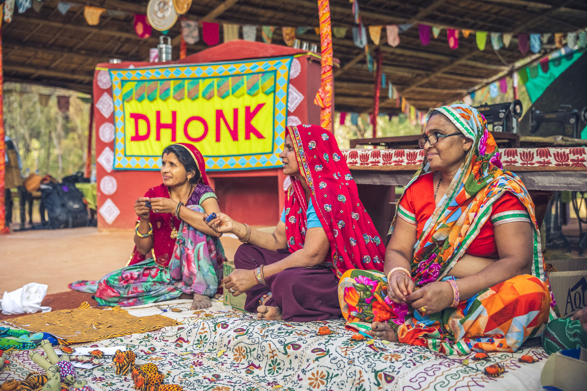 Group Of Indian Women Sat Down Talking