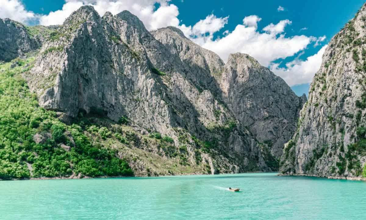 Traquil Albanian Green Lake With Mountains