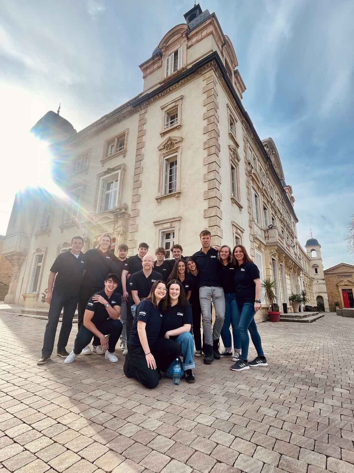 Group Of Contiki Members Outside Chateau France