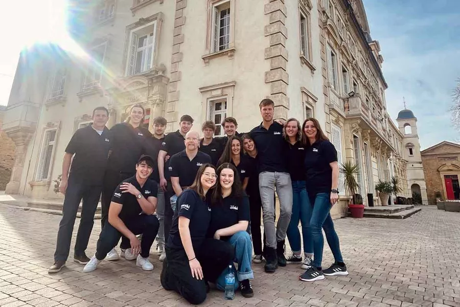 Group Of Contiki Members Outside Chateau France