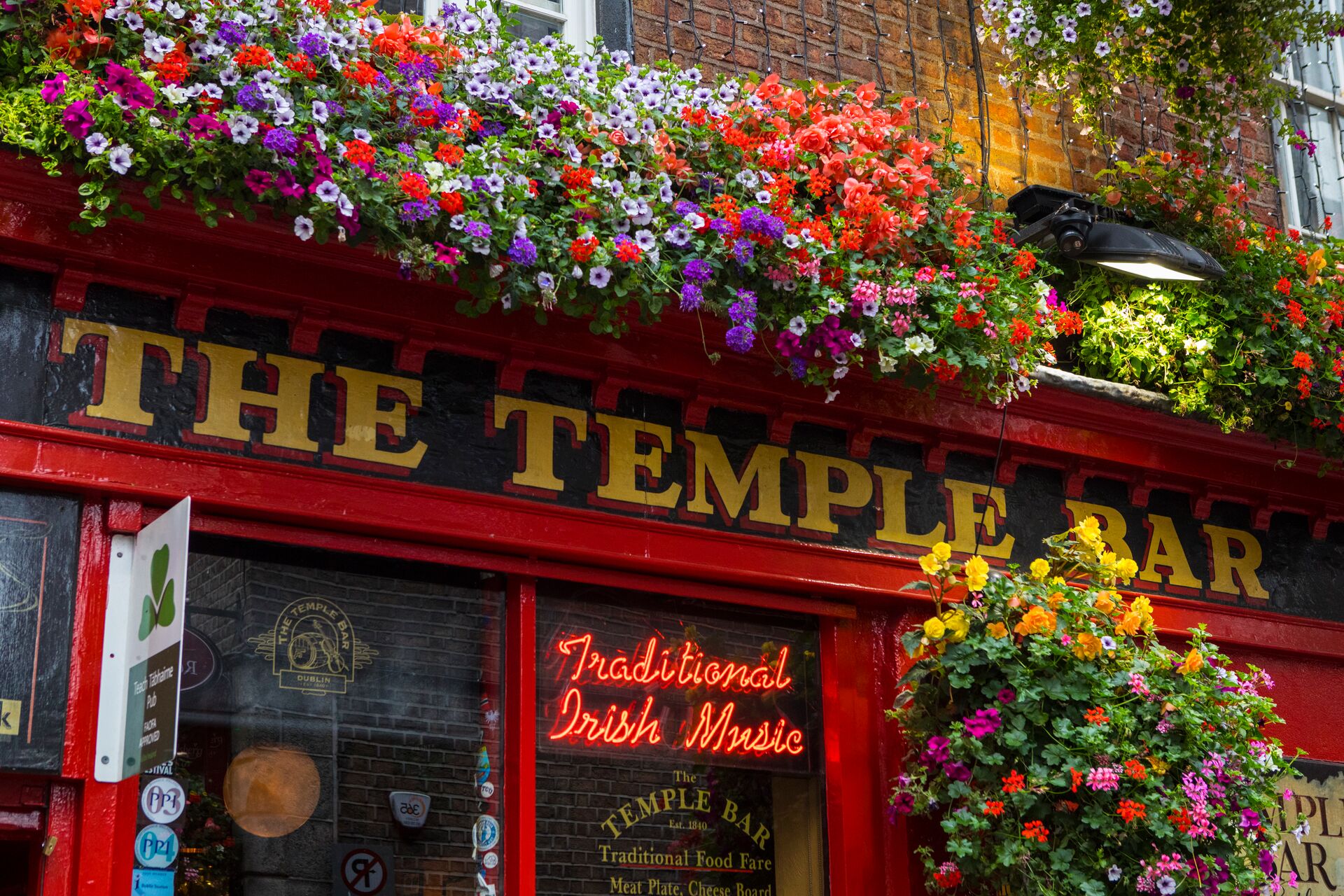 Close up of the Temple Bar Pub in Dublin, Ireland 
