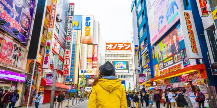 Large Tourist Walking In Akihabara Electronic Town Tokyo Japan