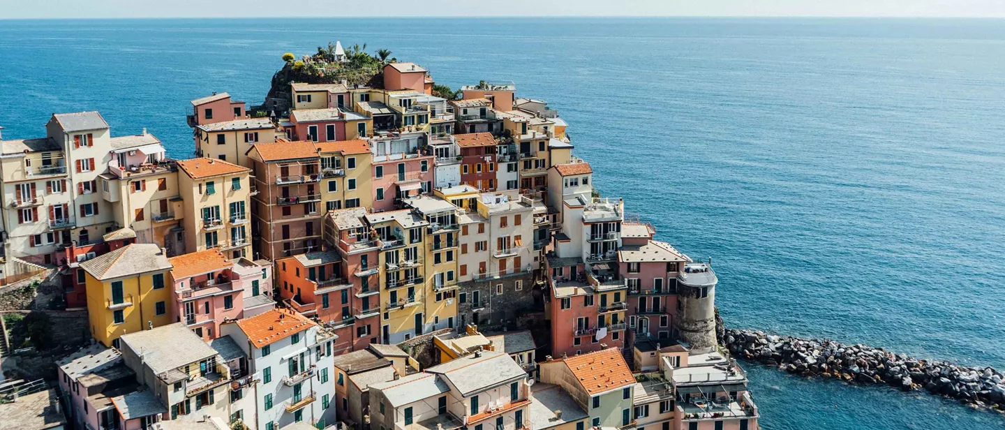 European View Over City And Sea