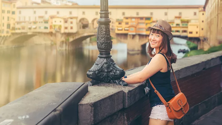 The Ponte Vecchio Bridge in Florence, Italy