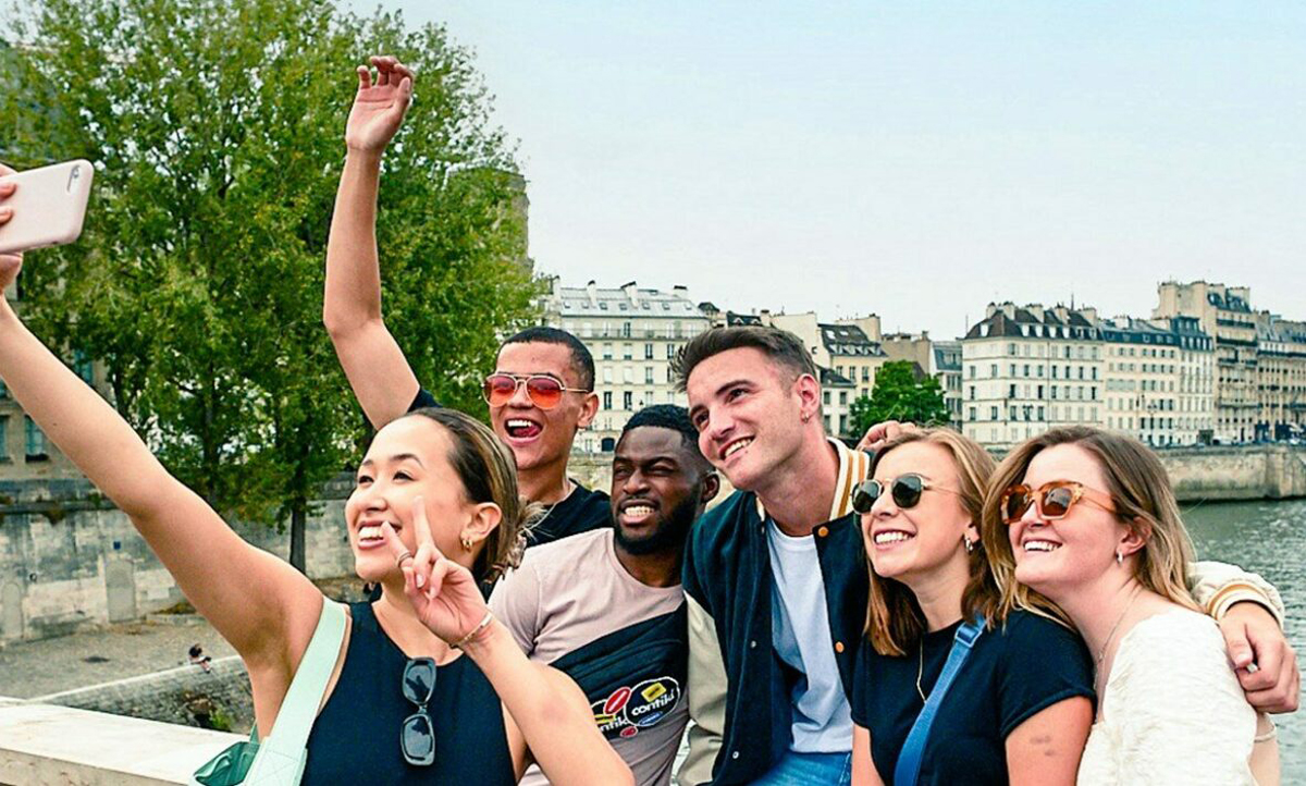 Group Of Young People Taking A Selfie