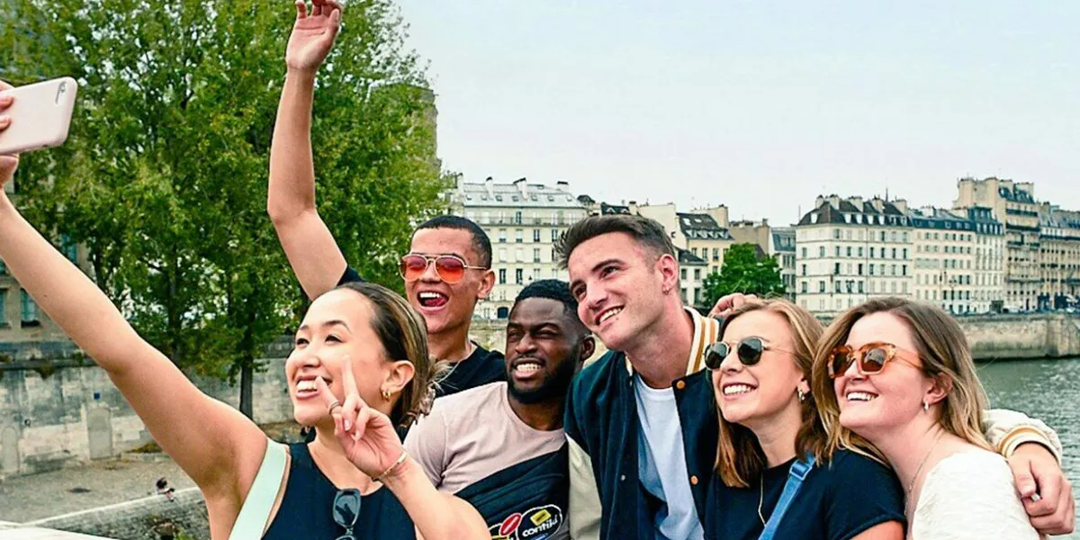 Group Of Young People Taking A Selfie