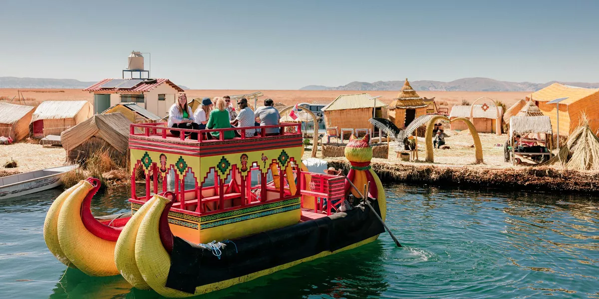 Group Sat In Boat In Peru