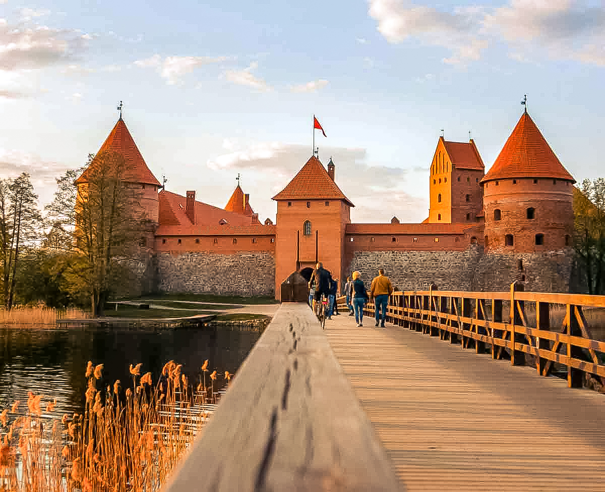Bridge leading to Trakai Island Castle, Lithuania